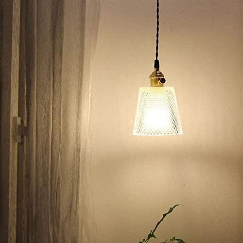 Lámpara de techo de cristal transparente retro con casquillo E27 para iluminación de bar 4