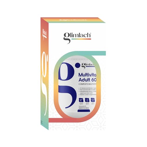 Image of GLIMLACH Multivitamins For 60+ Age, 50 Multivitamin Tablets, with Zinc, Vitamin C, Vitamin D3, Multiminerals and Enhances Energy, Stamina & Immunity | Tablet Combination for Adults 60 Plus | Multivitamin and Mineral Blend Tablet Pack