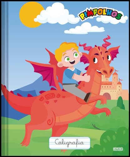 Caderno para Caligrafia Animativa, Capa Dura, Brochura, Pimpolhos, Costurado, 40 Folhas, Pacote com