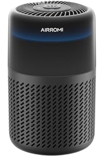 AIRROMI Air Purifiers for Home Bedroom Up to 765 Ft²,with Activated Carbon Filter,Aromatherapy,RGB nightlight,Quiet 360° intake Air Cleaner for Pet Hair,Pet Dander, Allergies,Smoke,Odor, A2005 Black
