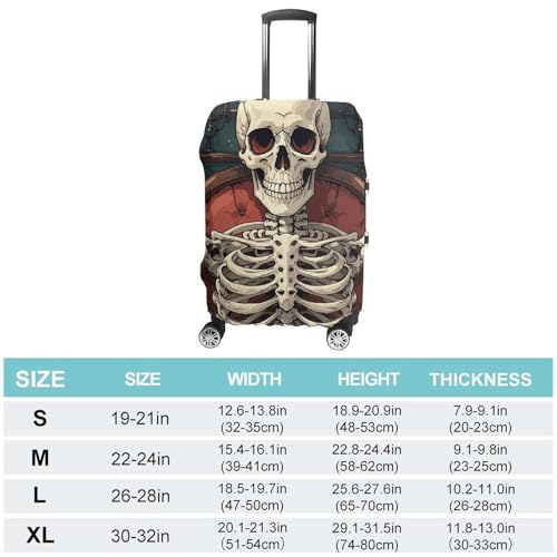 Skeleton Reading Luggage Cover, Washable Elastic Suitcase Cover Protector Fit 18-32 Inch Luggage2