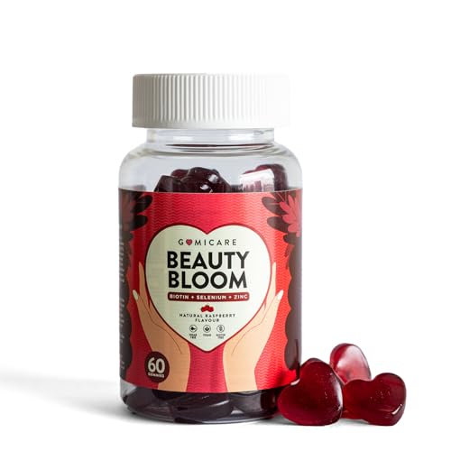 Gomicare - Gominolas Para El Pelo - Biotina Para El Cabello - Sin Azúcar - Vitamina D, B12, 5000μg De Biotina, Ácido Fólico, Zinc, Selenio y Minerales - 60 Gominolas - Vegano - Sin Gluten Ni Lactosa