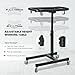 DNA MOTORING 2 in 1 Working Table - Adjustable Height 30.5'' to 47.2'', Rolling Part Tray with 4 Rollers, Portable Work Bench with 2 Brake Wheels, 130lbs Max Capacity, TOOLS-00432