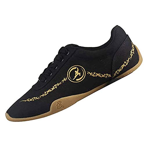 Meng Zapatos de Taekwondo Artes Marciales Zapatilla de Boxeo Karate Kung Fu Tai Chi Zapatos Zapatillas Zapatillas Ligeras (Color : Black, Size : 38)