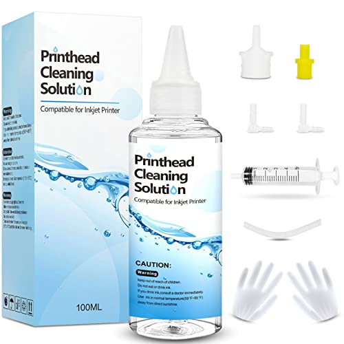 Nettoyeur de tête d'impression 100mL Kit de Nettoyage de buse d'imprimante, Solution Liquide de Nettoyage de tête d'impression pour imprimante à Jet d'encre Epson HP Canon Brother Lexmark Kodak Cover