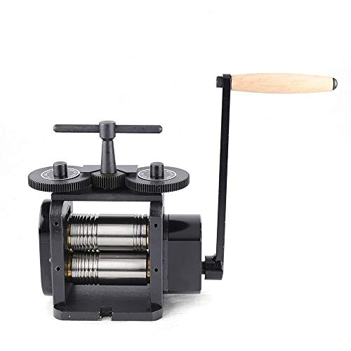 Manual Rolling Mill Machine 110mm Wide 55mm Diameter Jewelry DIY Tools Rollers Jewelry Press Tableting Tool Gear Roller Combination Rolling Mill Flatten Machine Ratio 4:1