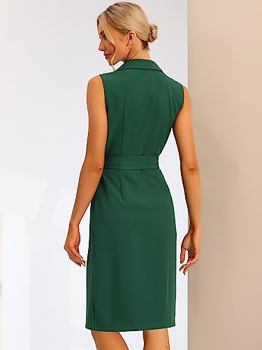 Image of Allegra K Womens Blazer Dress Sleeveless Button Down Business Work Dresses