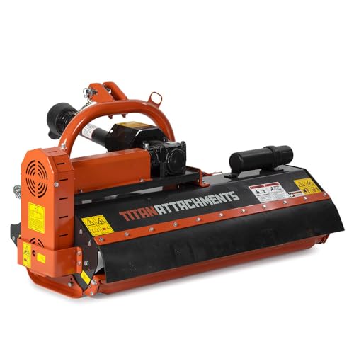Titan Attachments Economy Series 47" Flail Mower, Cat 1, 3 Point Quick Hitch Compatible (25-45 HP), Durable Hammer Blades, Two Cutting Heights, Mulch and Finish Mower for Uneven Terrain
