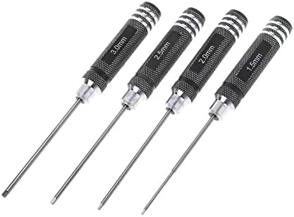 Replacement Part For 4pcs Hex Screwdriver Set 1.5 2.0 2.5 3.0mm Steel Tools Kit For RC Helicopter Car Drone Aircraft RC Model Tools