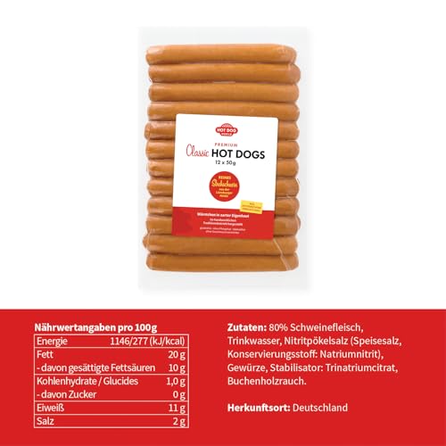 HOT DOG WORLD - Hotdog-Partypaket 'dänische Art' für 12 Hot Dogs (Strohschwein)