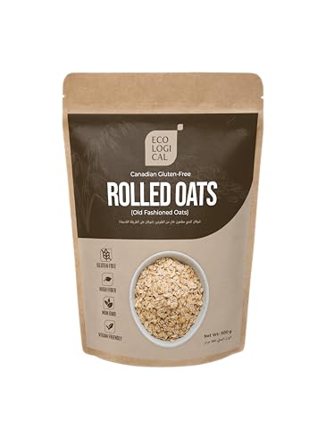 Ecological Canadian Gluten-Free Rolled Oats 500g 100% Whole Grain | Non-GMO | High Fiber | Ideal for Breakfast Baking & Smoothies