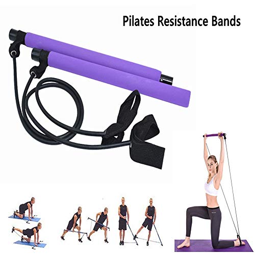 ADOTRY Pilates Exercise Resistance Band Portable Yoga Bar Kit Gym Stick Home Muscle Training Bar,wit ADOTRY Pilates Exercise Resistance Band Portable Yoga Bar Kit Gym Stick Home Muscle Training Bar,wit