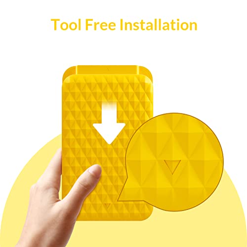 Image of GiGimundo 2.5 inch Tool Free Hard Drive Enclosure, 5Gbps USB 3.0 to SATA III External HDD Enclosure for 2.5inch 9.5mm 7mm SSD HDD, Supports UASP SATA III (Yellow)