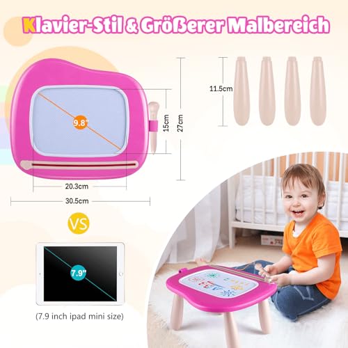 Smasiagon Kinderspielzeug ab 1 Jahr, Magnetische Maltafel Zaubertafel Bunt Zeichentafel Magnettafel mit 4 Beine für Kinder Geschenk für 1 2… – Ansicht 2