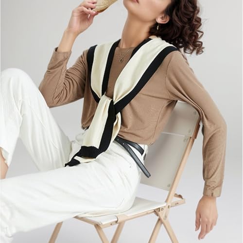 Chevara Women’s Casual Y2K Shawl Wraps Knitted Tie Up Knotted Shoulder Cape Fashion Shawls Scarf Cape4