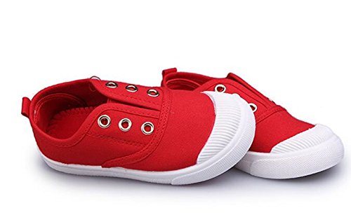 DADAWEN Boy's Girl's Canvas Light Weight Slip-On Sneakers Running Shoe4