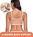 Lemorosy Women's Full Coverage Plus Size Front Closure Posture Back Non-Padded Wireless Support Minimizer Bra (36C, Dark Beige)