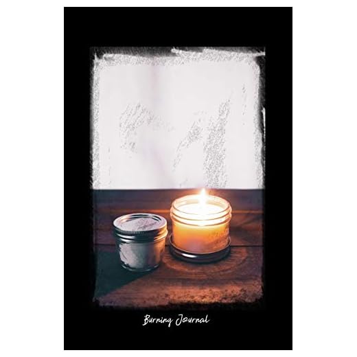Burning Journal: Dot Grid Journal - Burning Candle Jar White Lid Wood Table Minimal - black Dotted Diary, Planner, Gratitude, Writing, Travel, Goal, Bullet Notebook - 6x9 120 pages