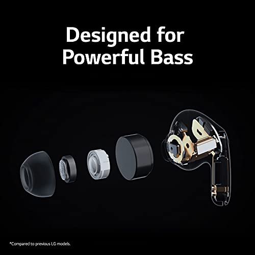 Lg Tone Free Fp8 - Enhanced Active Noise Cancelling True Wireless Bluetooth Earbuds With Meridian Sound, Uvnano Kills 99.9% Of Bacteria On Speaker Mesh*, Wireless Charging Case, 3 Mics #TOP4