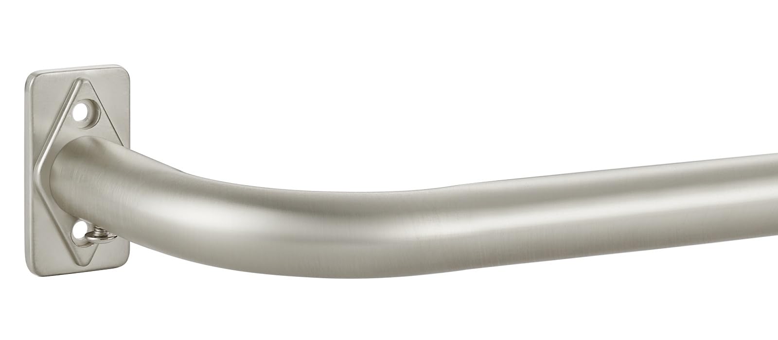 Brushed Nickel Curtain Rods for Window 28-53", Wrap Around Splicing Single Window Rod, Room Darkening Heavy Duty 1 Inch Diameter Single Drapery Rod