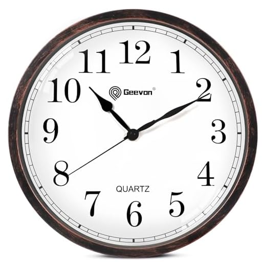 Geevon 16 Inch Silent Wall Clock Non Ticking, Large Vintage Wall Clocks Battery Operated, Decorative Quartz Clock for Kitchen/Living Room/Bedroom/Office (White)