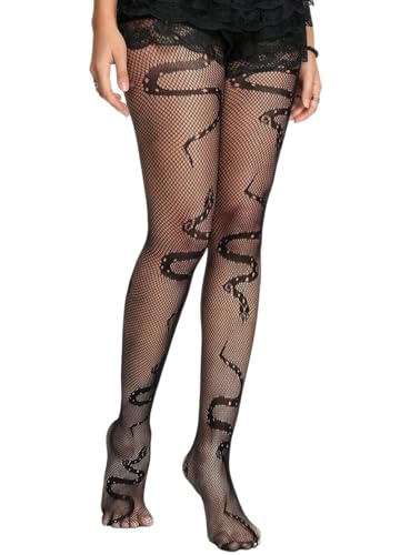 Image of Mrotrida Women's Fire Patterned Fishnet Tights Sexy Elastic Blaze Pantyhose Leggings Fire Mesh Stockings