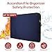 Qefuna Accordion File Organizer,13 Pockets Fireproof Expanding File Folder with Multi Pockets-Folders with Zipper&Colorful Tabs,Portable Important Document Organizer,Letter A4 Files | Receipt(Blue)