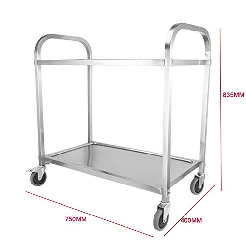 Carro de catering de acero inoxidable con ruedas para almacenamiento 4