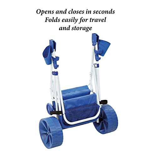 Folding Multi-Purpose Deluxe Beach Cart With Wide Terrain Wheels - Holds Your Beach Gear And More! #TOP3