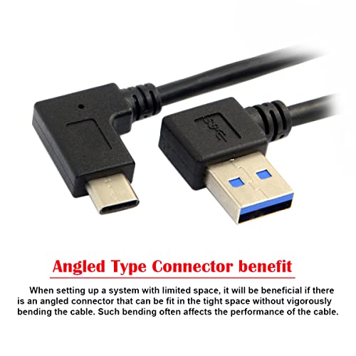 chenyang Reversible USB 3.1 Type C USB-C Angled to 90 Degree Right Angled USB 3.0 Cable for Tablet Mobile Phone 30cm Type-03 - Image 2