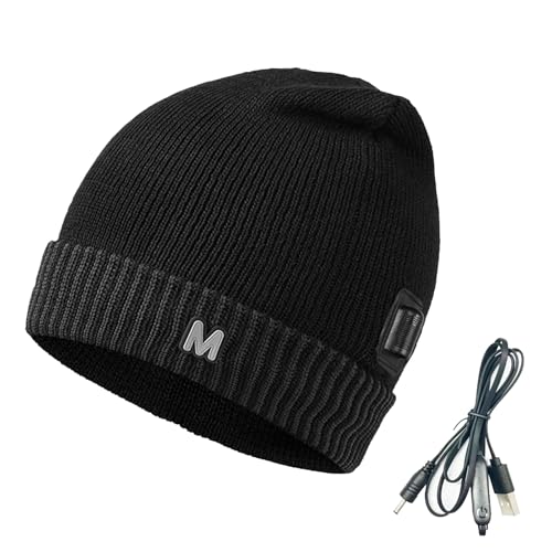 Gorro calefactable – Tejido térmico USB de 3 modos, gorro de invierno recargable a prueba de viento para hombres y mujeres | para viajar Esquí Senderismo Trabajar Snowboard Trineo Deportes al aire lib
