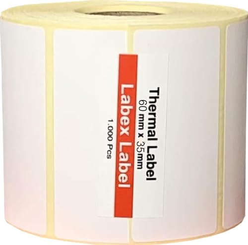 Etiqueta térmica 60x35 mm   1 Rulo / 1000 etiquetas   etiqueta de código de barras para impresión térmica directa