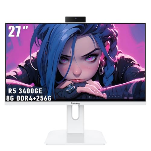 Image of suevery 27 All-in-One Desktop Computer,Ryzen 5 3400GE 2K IPS 70Hz AIO PC