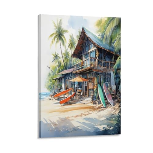 Tableau impression sur toile plage déco murale salon 30x45cm