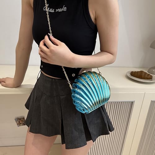 Image of Women Seashell Evening Bag Purse Mermaid Chain Strap Clutch Handbag Shoulder Bag | Seashell