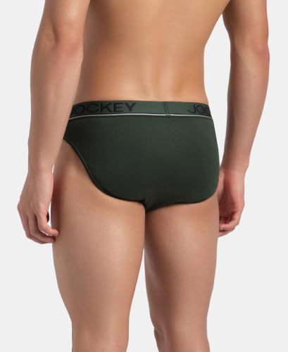 Image of Jockey 8044 Men's Super Combed Cotton Rib Solid Brief with Ultrasoft Waistband (Pack of 2)