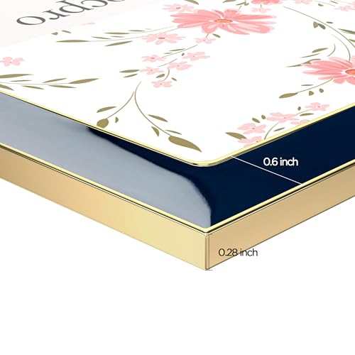 Image of eletecpro 2.5x3.5 Enamel Picture Frame Set of 2 with Real Glass Cover, Photo Frame with Gold Metal Edge, Horizontal and Vertical Display Pictures 2.5 by 3.5 for Tabletop and Wall Decor, Navy