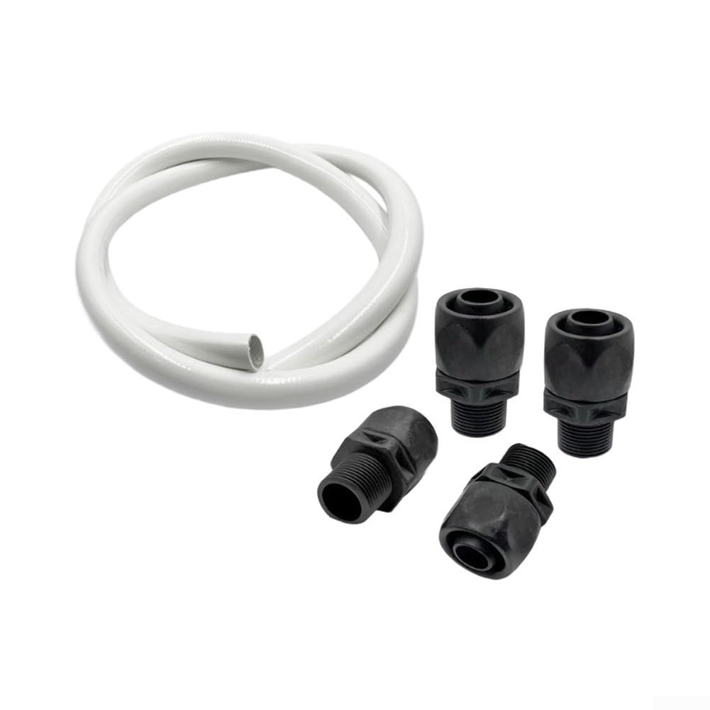 Booster-Pumpen-Schlauch-Set 353020, Ersatz, 1,8 m, PVC, mit Adaptern für Poolreiniger-Druckseitensysteme, Weiß