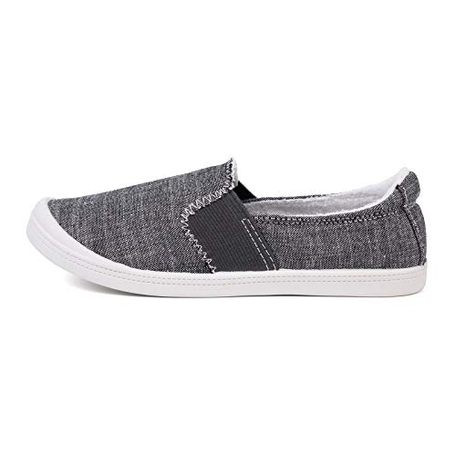 Image of FUNKYMONKEY Slip-On Canvas Sneakers for Women, Comfortable Lightweight Lace-Up Flat Casual Tennis Shoes Breathable Walking Shoes for Everyday Wear