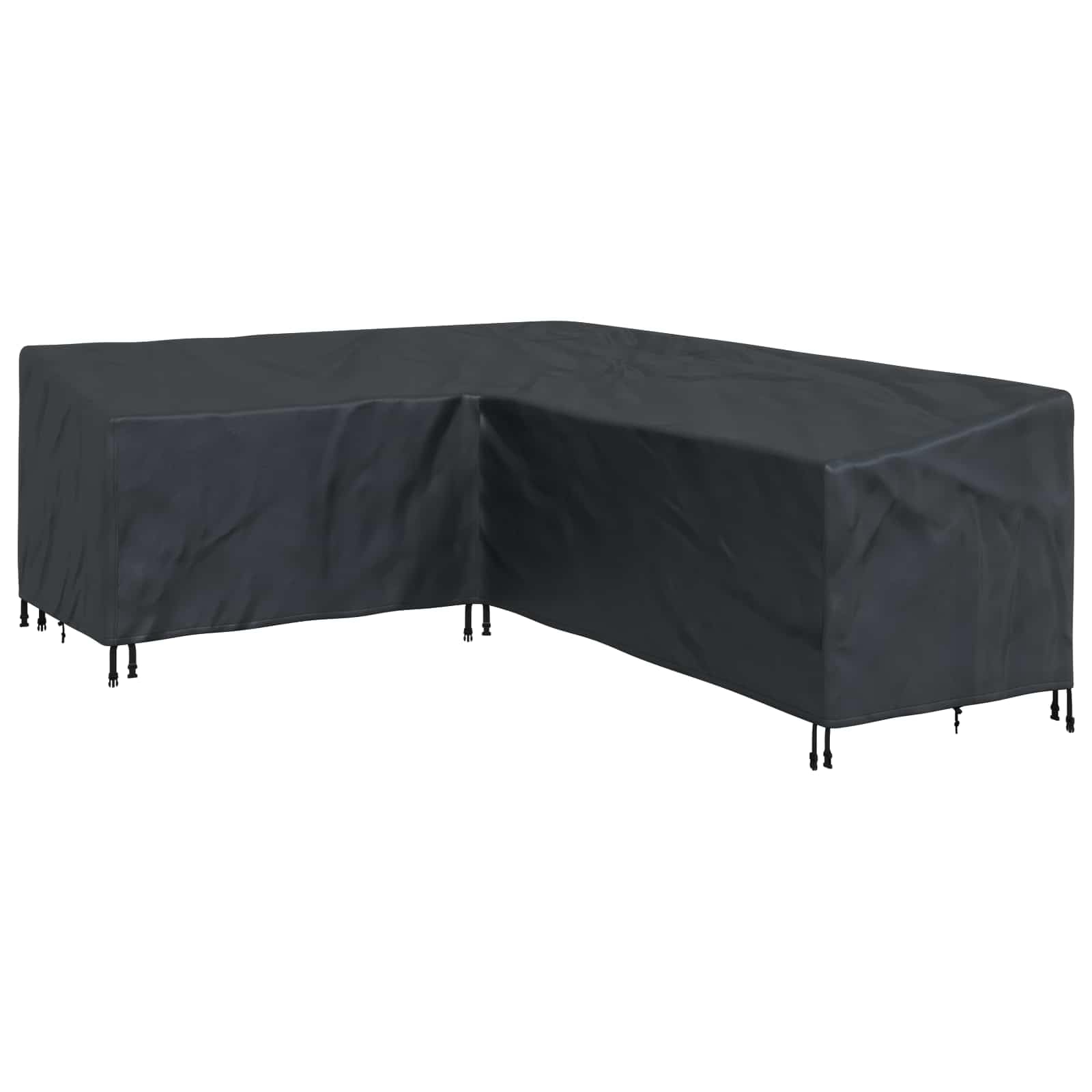 Knerpwd 210D Oxford Fabric-A L-Shaped Outdoor Furniture Cover, 210D Oxford Fabric With Pu Coating, Waterproof Protection For Garden Terrace, Snap Closure Design, Black