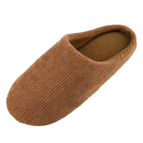 Knixmax Zapatillas de Estar por Casa Hombre y Mujer Algodón Pantuflas Cómodo y Suave para Hotel Viaje Marrón EU42-43