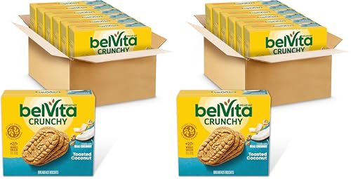 belVita Breakfast Bars Biscuits, Toasted Coconut, 30 Total Packs, 6 Boxes (4 Biscuits Per Pack) (Pack of 2)