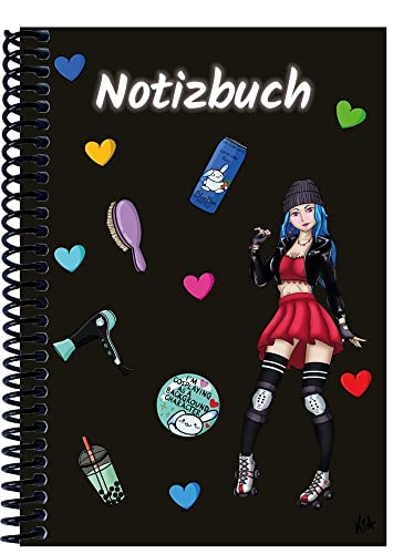 Cahier A4 Manga Enora noir ligné idéal pour le dessin au bureau