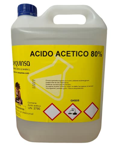 Acido Acetico 80%. Envase 5 Litros.