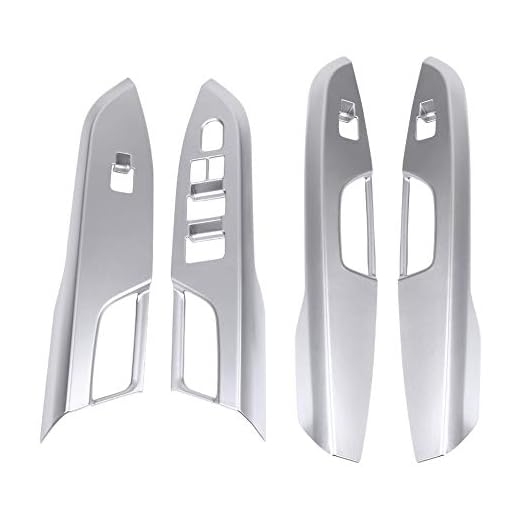 4 piezas de panel de la cubierta del marco de la etiqueta de la decoración del interruptor de la ventanilla del coche, Cubierta de la puerta reposabrazos para Su-zu-ki Vi-ta-ra 2016-2018