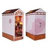 Soporte de madera 3D para libros, rompecabezas, casa de muñecas, sujetalibros, modelo de rincón de libros, kit de construcción con luz LED para adolescentes y adultos para construir, regalo creativo