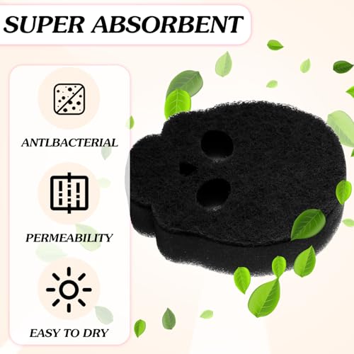 Image of Tioncy 12 Pack Skull Sponges Bulk Gothic Dual Sided Scrubber Black Skull Sponges Reuseble Non Scratch Dishwashing Kitchen Cleaning Accessories for Cookware Pot Boiler Pan Household