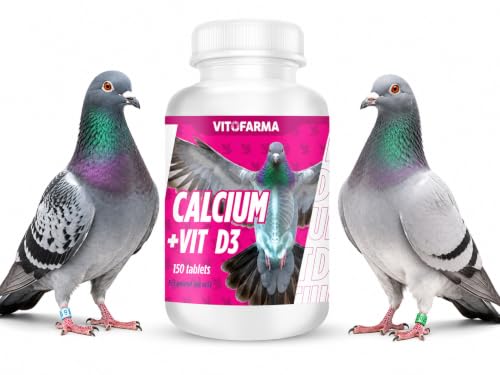VITOFARMA Calcium + Vitamin D3 for Birds & Pigeons – 150 Tablets | Bone & Daily Wellness Support