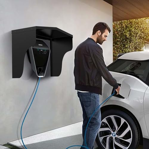 Image of EV MASTER EV Charger Weather Protection Cover | Heavy-Duty Alloy Steel Wall-Mount Rain Shield & Protective Roof for Electric Vehicle Charging Station, Universal Fit for Home Wallbox Chargers