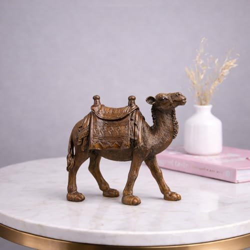 Image of ARMONIA Premium Camel Showpiece for Home Decor | Polystone Antique Dark Brown Rajasthani Camel Figurine Statue |Decorative Animal Sculpture for Living Room,Office Desk |Gift Item for Housewarming 20cm
